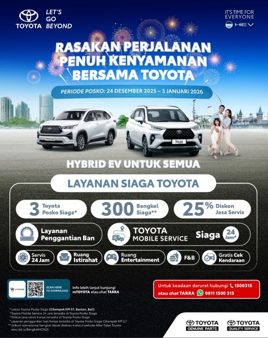 Liburan Natal & Tahun Baru 2025 Penuh Kenyamanan Bersama Toyota